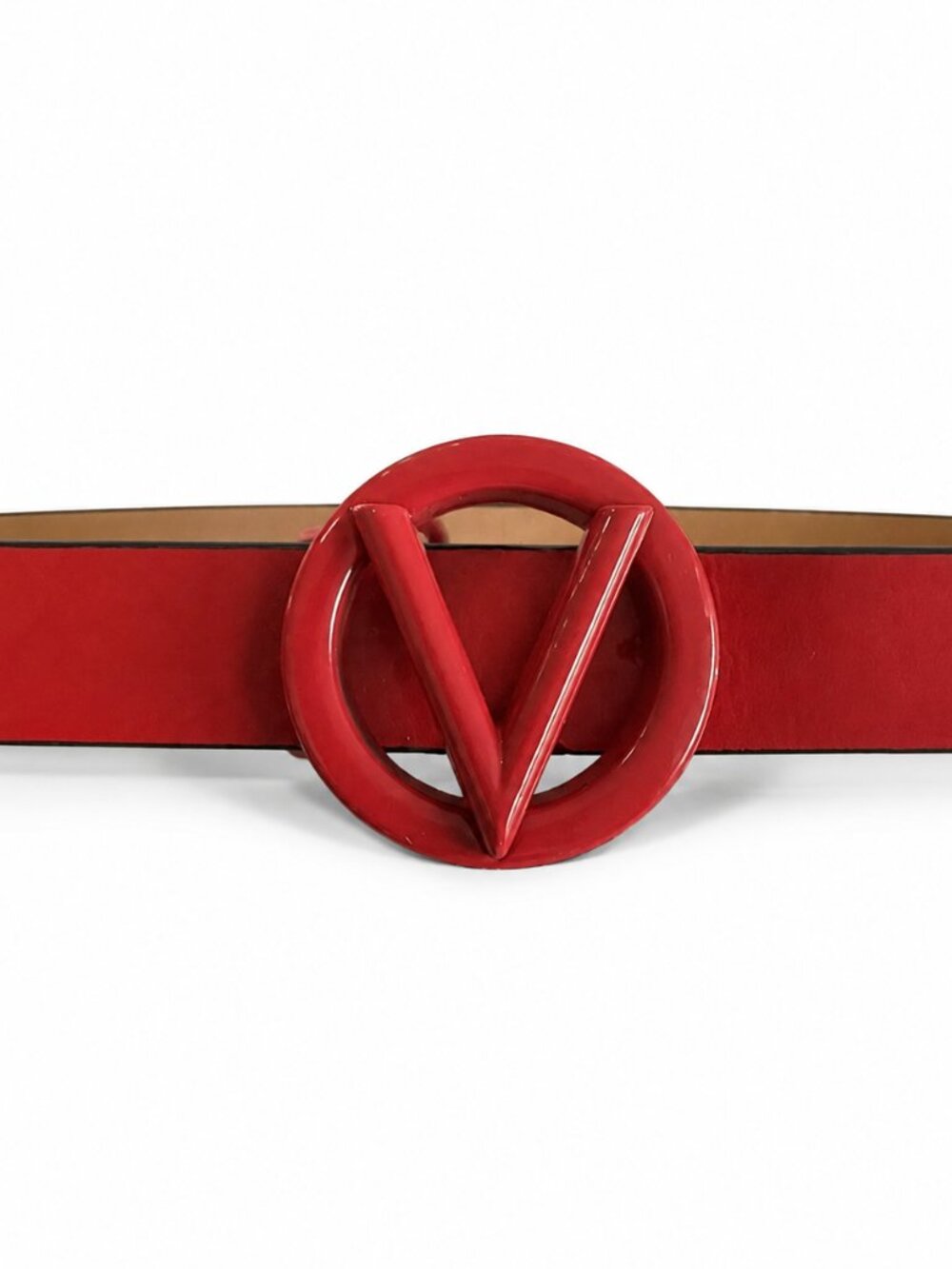 Valentino Garavani Red VLOGO Leather Belt Sz 38 (M)